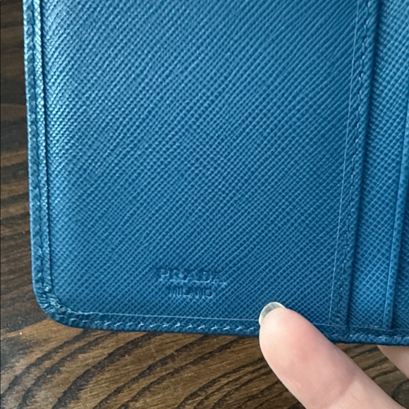 Prada Teal Leather Wallet with Gold Accents - Picture 5 of 8
